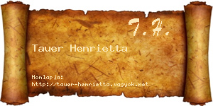 Tauer Henrietta névjegykártya